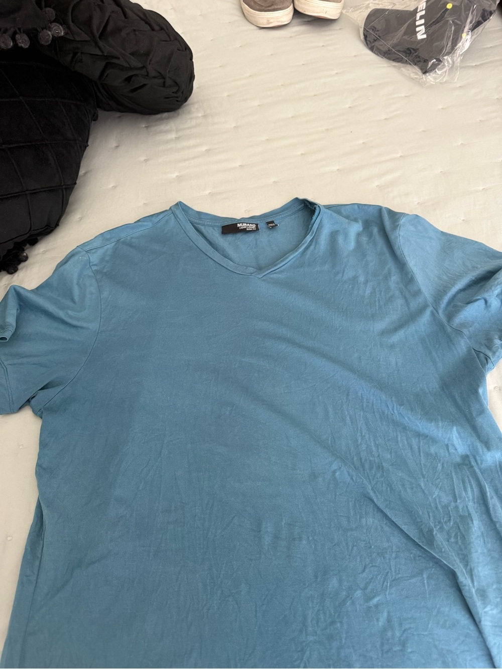 Murano Light Blue V-Neck Short Sleeve Tee